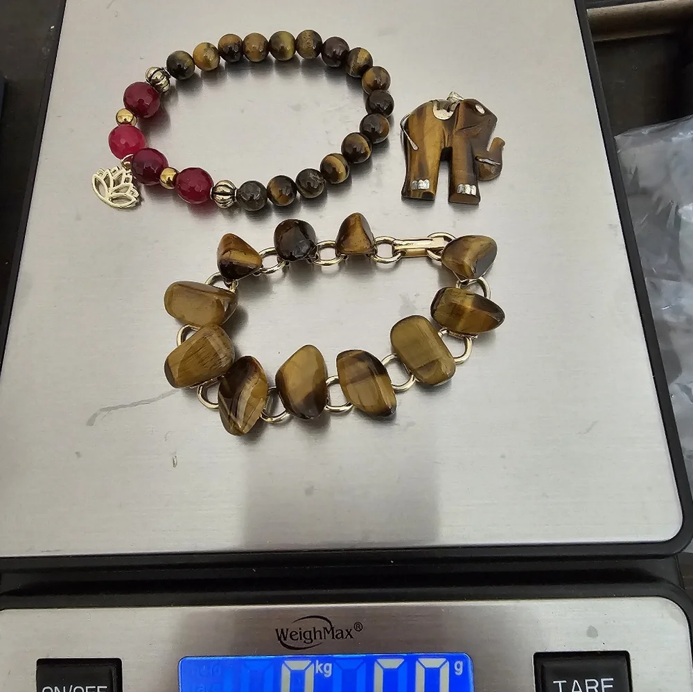 Tiger's Eye Bracelets and Pendant Bundle Set Vintage - Picture 14 of 14